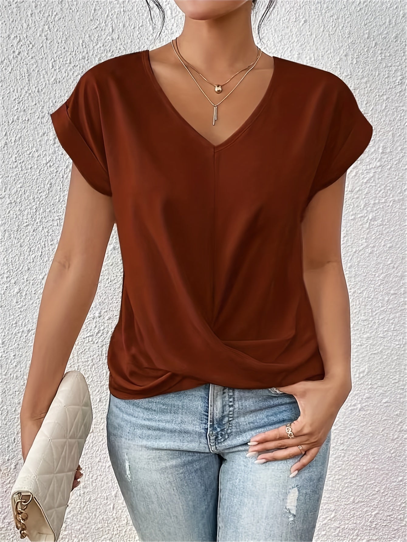 NOEMI | Drapiertes Sommer-Top mit V-Ausschnitt