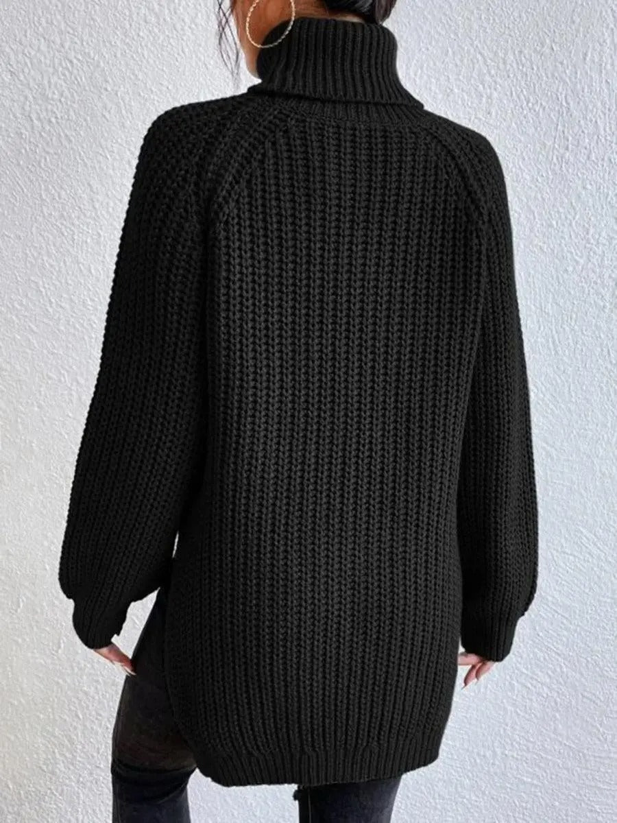 Amy | Leichter Rollkragenpullover mit Zopfmuster