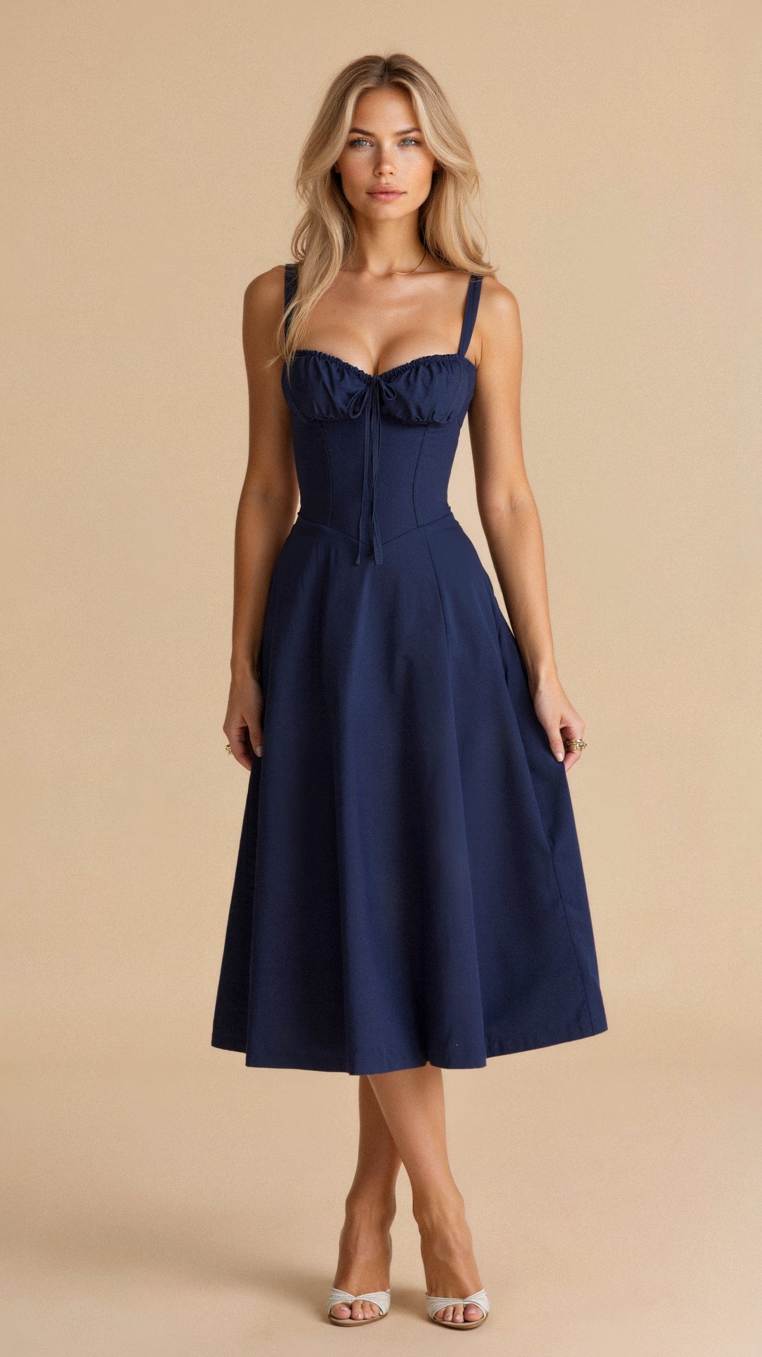 ELVIRA | Figurbetontes Sommerkleid mit Schleifendetail