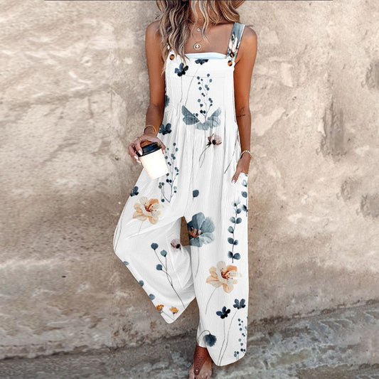 LINA | Sommerlicher Jumpsuit mit Pflanzenmuster