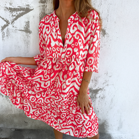 MARGARITA | Elegantes Kleid mit V-Ausschnitt und einzigartigem Flair