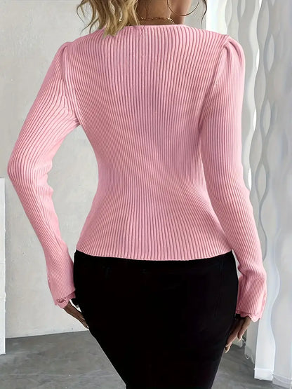 ELENA | Eleganter Feinstrick-Pullover mit Spitzendetails