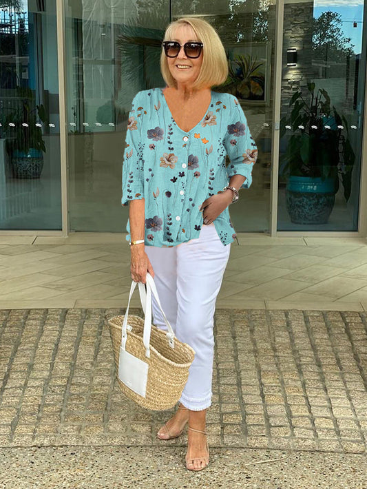 MALINA | Elegante Bluse mit Blumenprint für stilvolle Sommertage