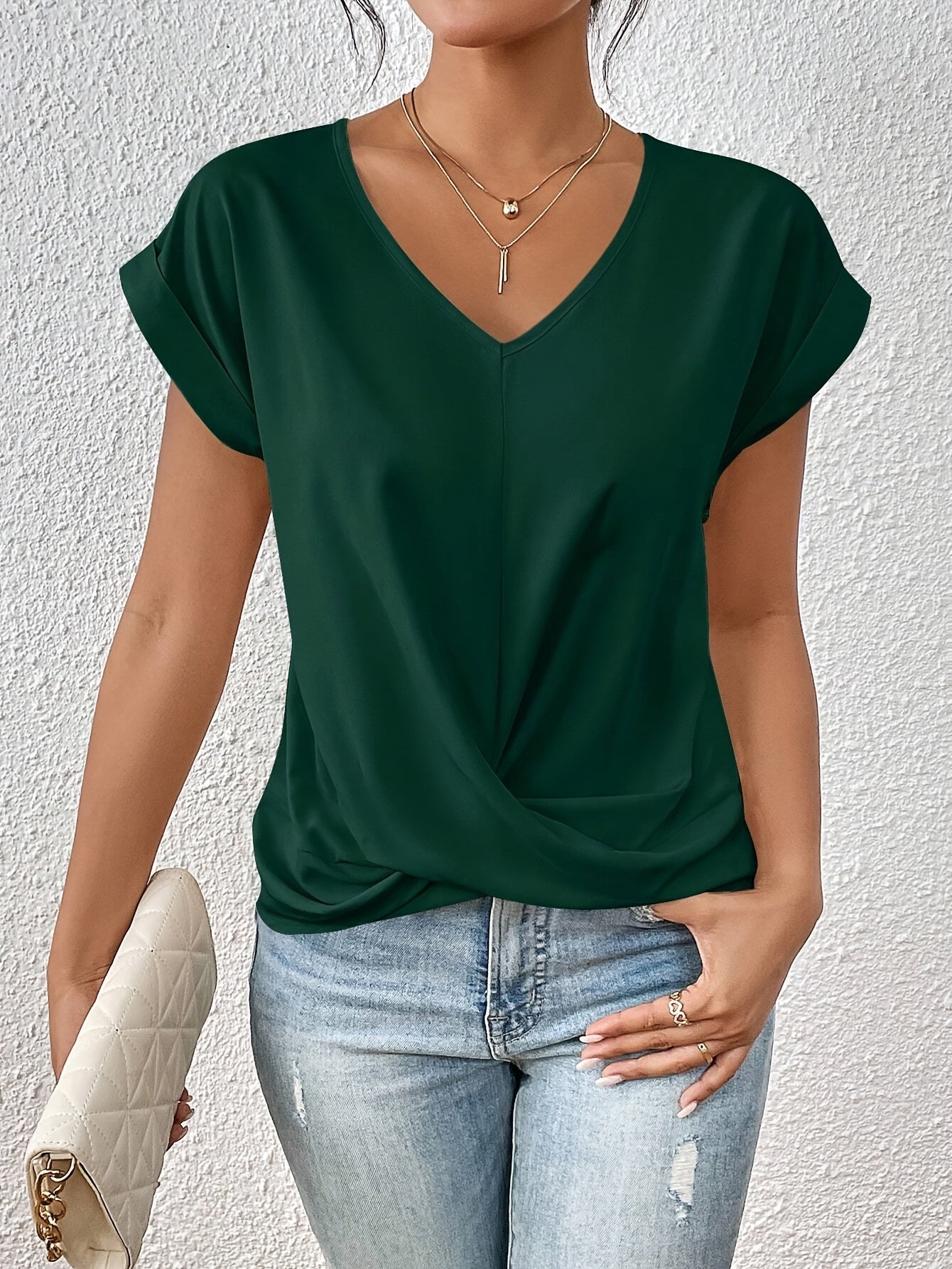 Noemi | Drapiertes Sommer-Top mit V-Ausschnitt
