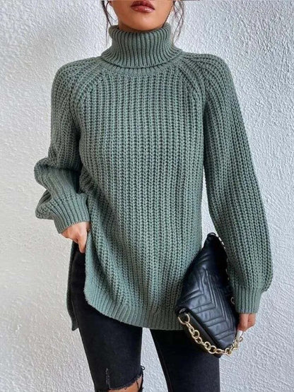 Amy | Leichter Rollkragenpullover mit Zopfmuster