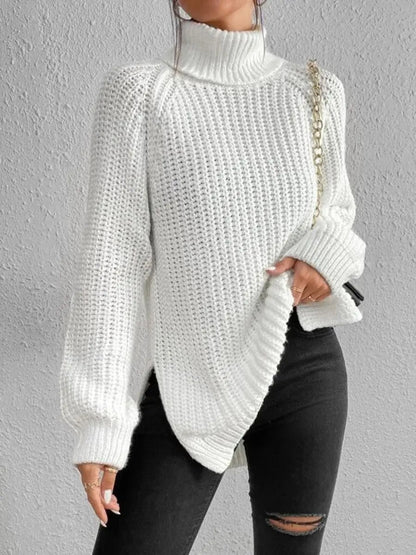 Amy | Leichter Rollkragenpullover mit Zopfmuster