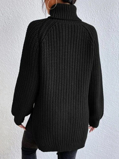 Amy | Leichter Rollkragenpullover mit Zopfmuster