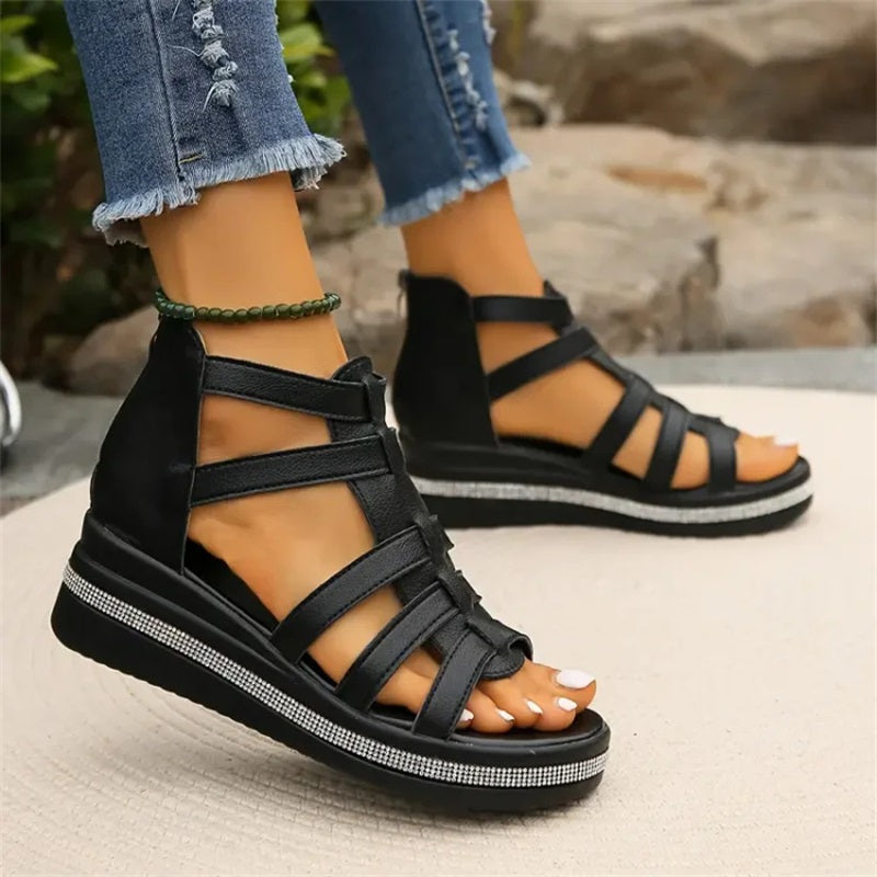 Mirella | Glitzernde Keilsandalen mit maximalem Komfort