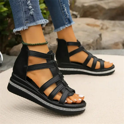 Mirella | Glitzernde Keilsandalen mit maximalem Komfort