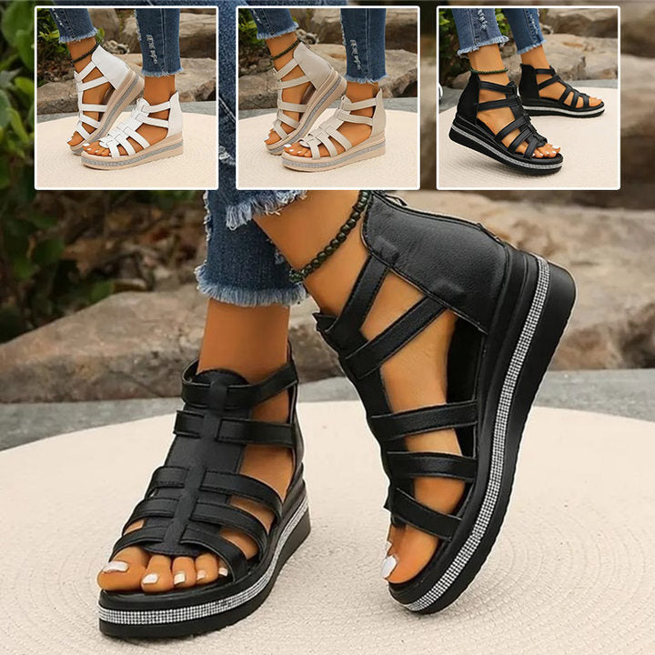 Mirella | Glitzernde Keilsandalen mit maximalem Komfort