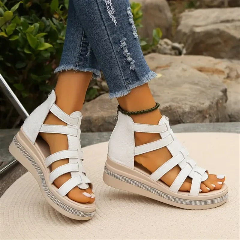 Mirella | Glitzernde Keilsandalen mit maximalem Komfort