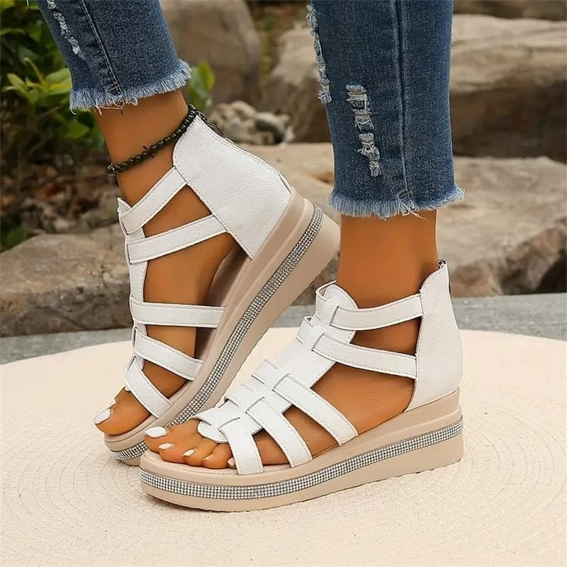 Mirella | Glitzernde Keilsandalen mit maximalem Komfort