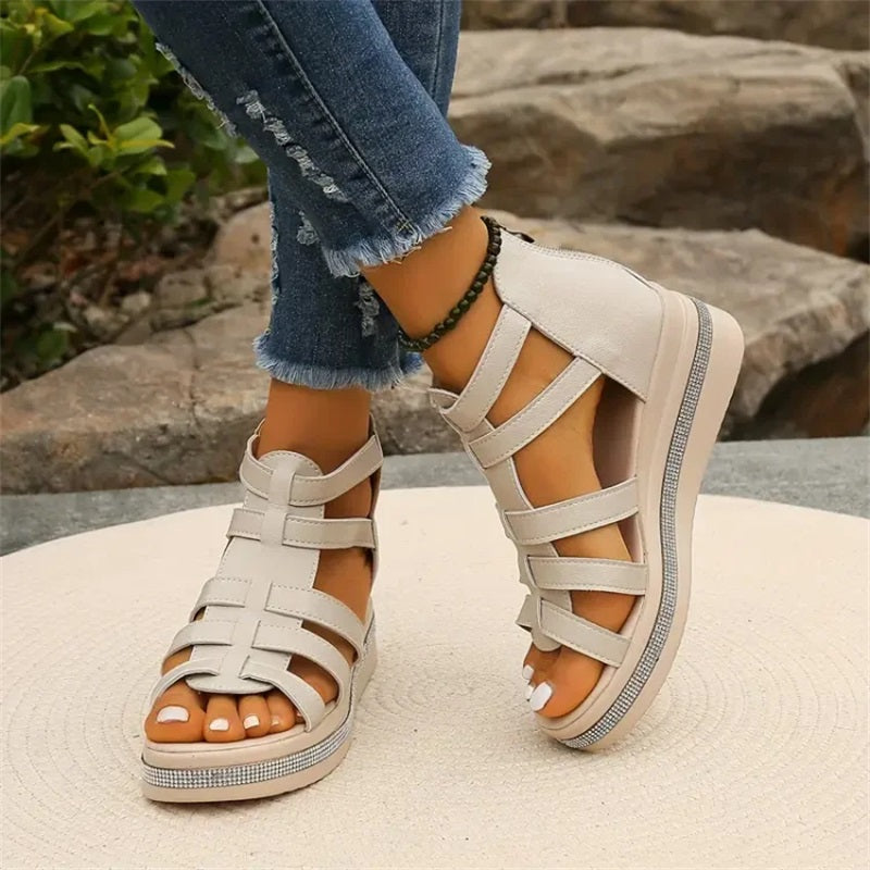 Mirella | Glitzernde Keilsandalen mit maximalem Komfort