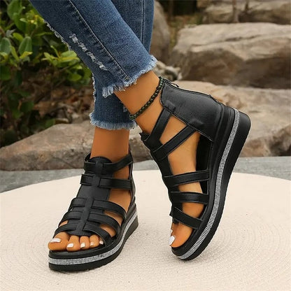 Mirella | Glitzernde Keilsandalen mit maximalem Komfort