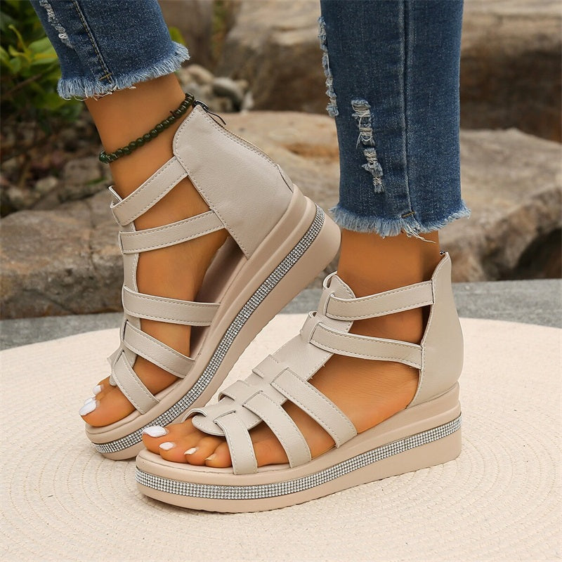 Mirella | Glitzernde Keilsandalen mit maximalem Komfort