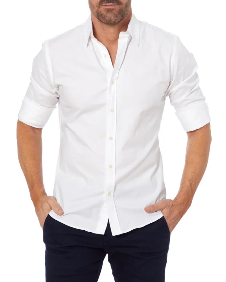 Oxford Stretch Zip Shirt (Kostenloser Versand)