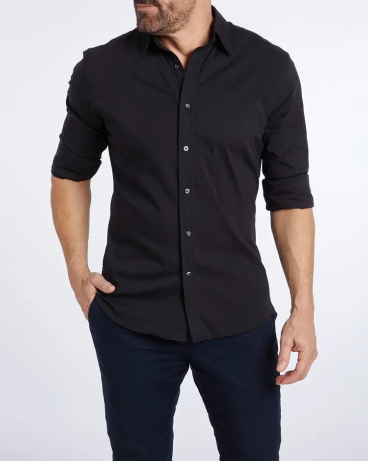 Oxford Stretch Zip Shirt (Kostenloser Versand)